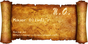 Mauer Olivér névjegykártya